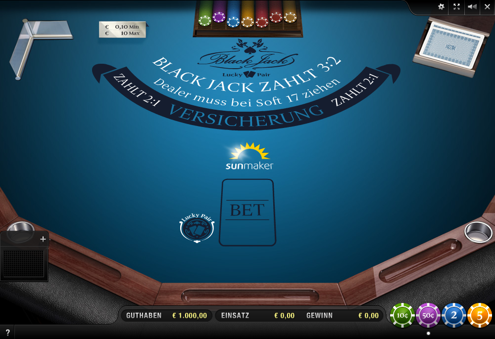 Blackjack Table bei Sunmaker Casino
